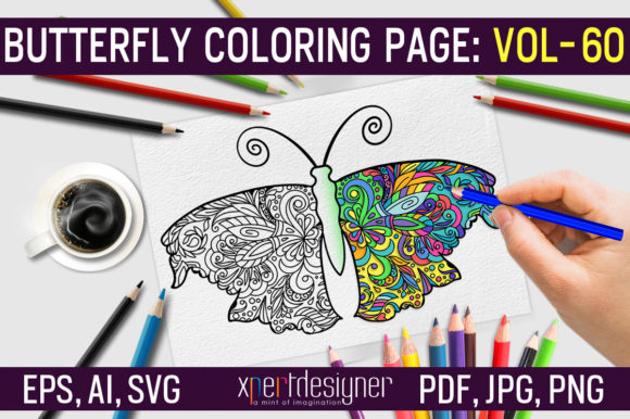 A Detailed Look at Butterfly Coloring Page for Adults 60