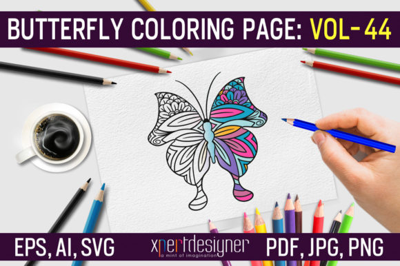 Butterfly Coloring Page 44: Graphics & Coloring Pages Amp