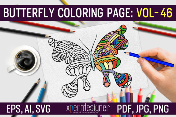 Butterfly Coloring Page 46: An Embroidery Designer's Review