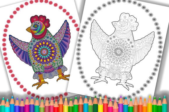 Chicken Coloring Pages Amp Graphics for Adults & Children