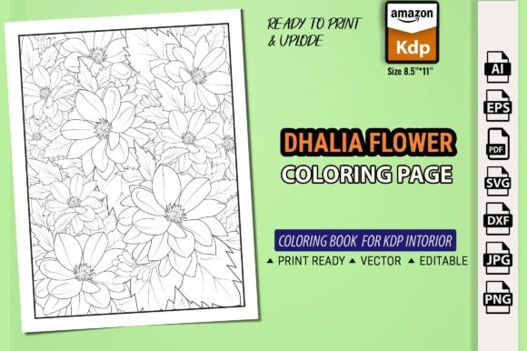 Crafting with Dahlia Flower Graphics and Coloring Pages