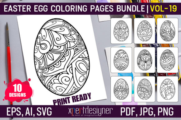 Easter Coloring Pages Vol 19 Graphics & Coloring Amp