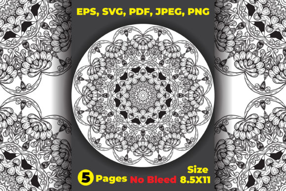 Floral Mandala Graphics for Coloring Pages Amp