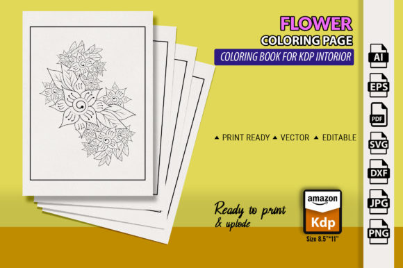 Flower Coloring Page for Adults Kdp Graphics Review