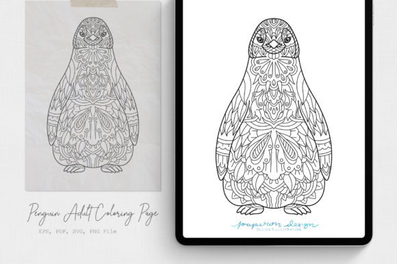 Penguin Adult Coloring Page Graphics: A Designer's Review