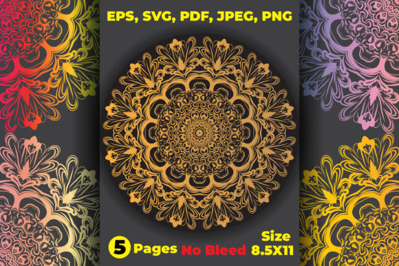 Relaxation Mandala Various Coloring Pages & Graphics