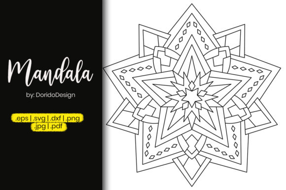Star Mandala Coloring Page Vol 65: A Versatile Graphic Design Asset